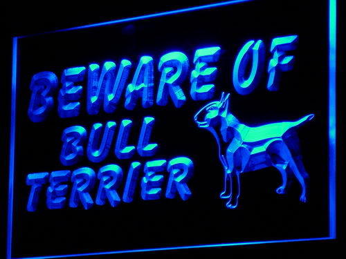 Beware of Bull Terrier Dog Light Sign
